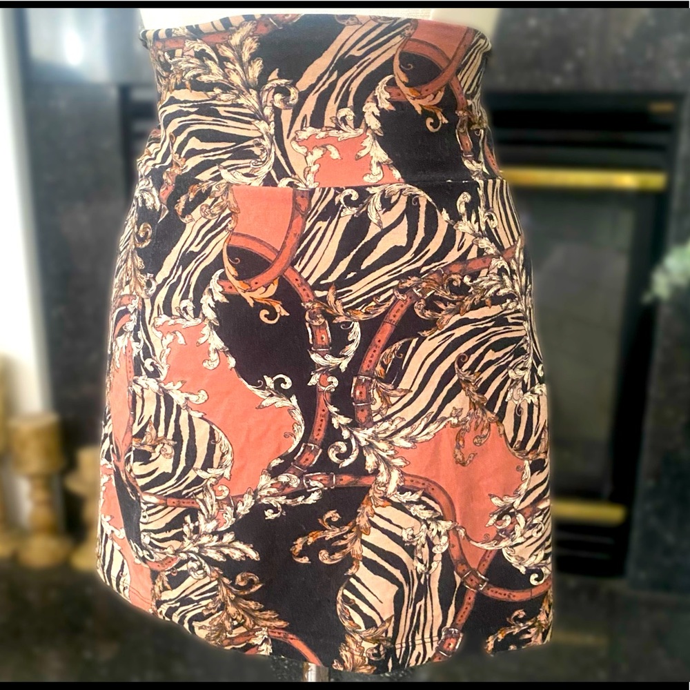 Print Patterned High Waist Skirt